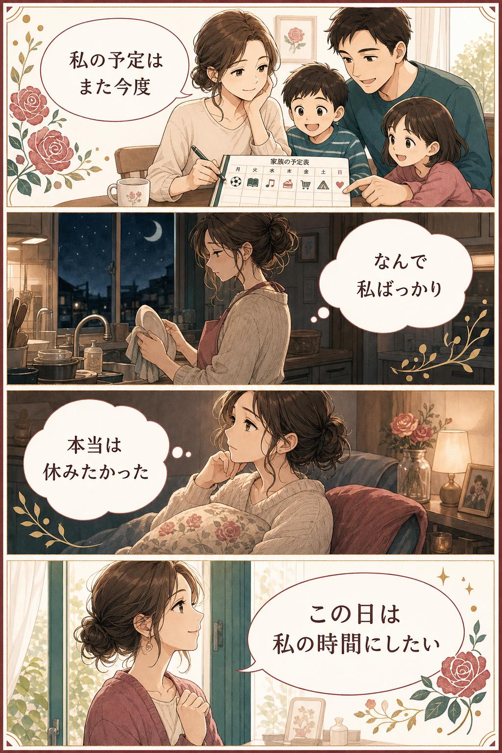 家族を優先しすぎた日の4コマ漫画