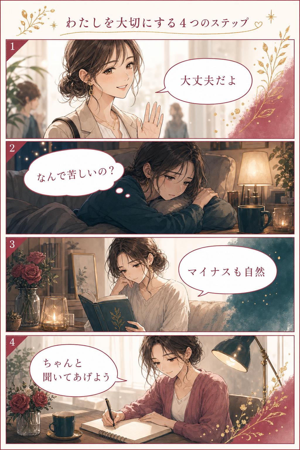 大丈夫なふりをしていた日の4コマ漫画