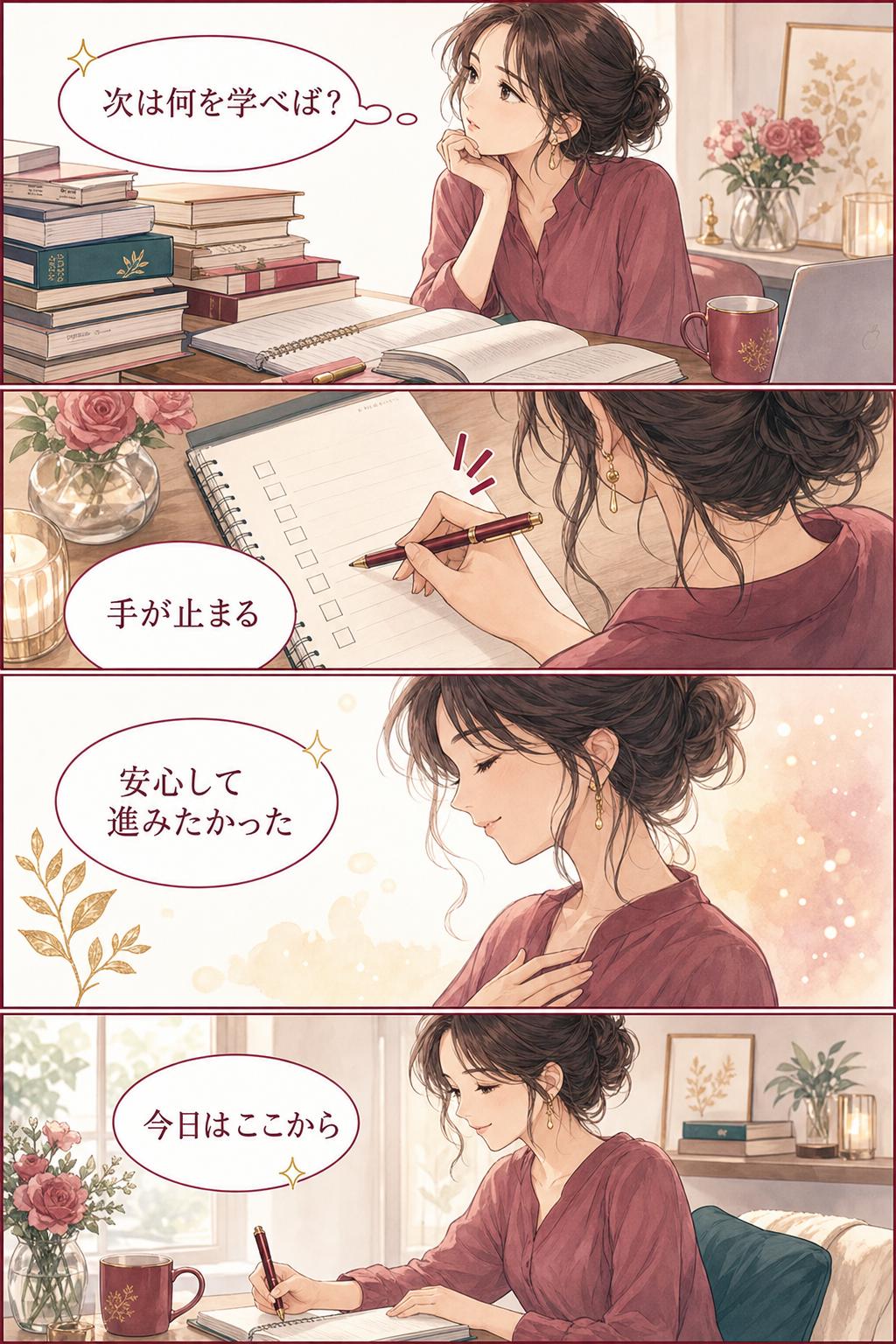 学んでも動けない日の4コマ漫画