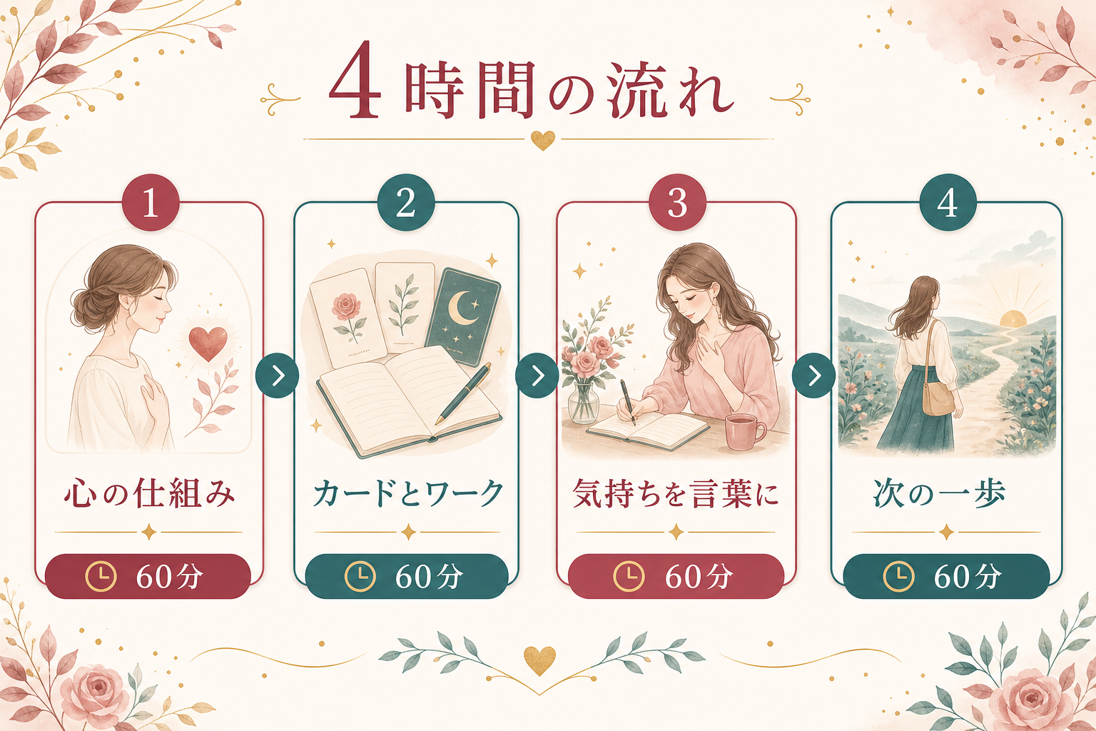 心の仕組みから次の一歩までの4時間講座ロードマップ